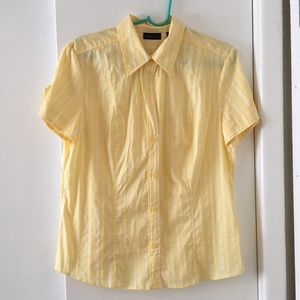 Striped yellow button down